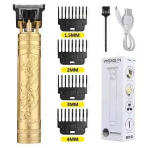 Retro T9 Hair Trimmer & Electric Shaver – Professional Men’s Grooming Machine