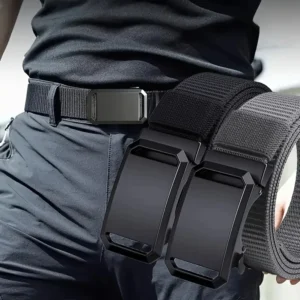 Men’s Tactical Canvas Belt with Automatic Buckle – Casual & Outdoor Workwear Belt
