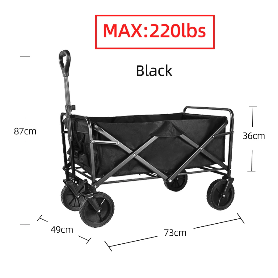 Heavy Duty Large Capacity Folding Beach Wagon Outdoor Foldable Wagon For Camp... - Image 9
