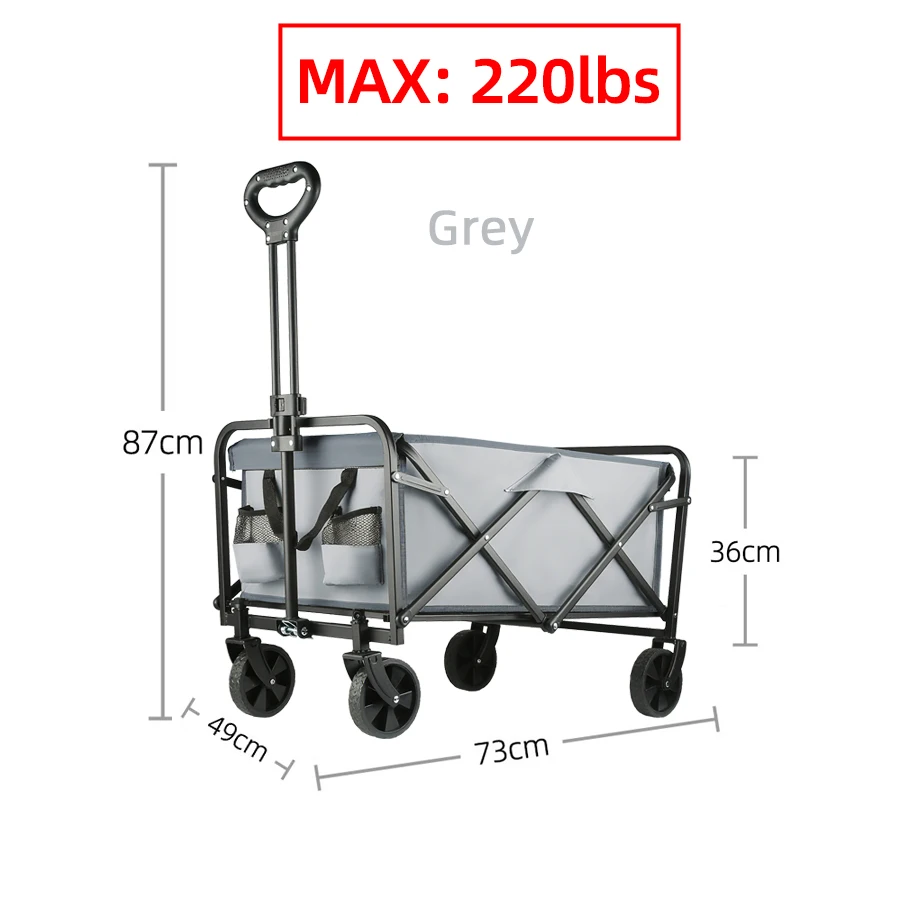 Heavy Duty Large Capacity Folding Beach Wagon Outdoor Foldable Wagon For Camp... - Image 10