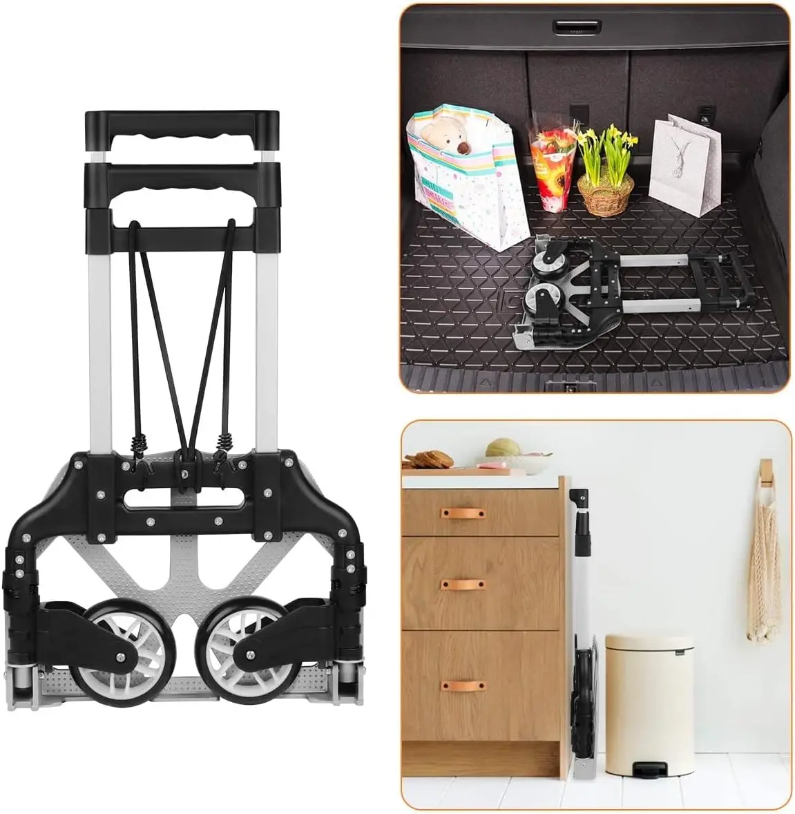 Folding Hand Truck Heavy Duty Luggage Cart Lightweight Portable Aluminum Lugg... - Image 6