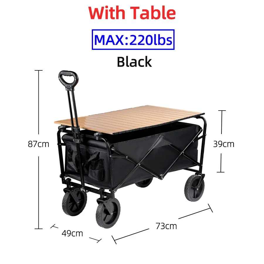 Heavy Duty Large Capacity Folding Beach Wagon Outdoor Foldable Wagon For Camp... - Image 7