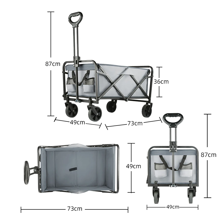 Heavy Duty Large Capacity Folding Beach Wagon Outdoor Foldable Wagon For Camp... - Image 4