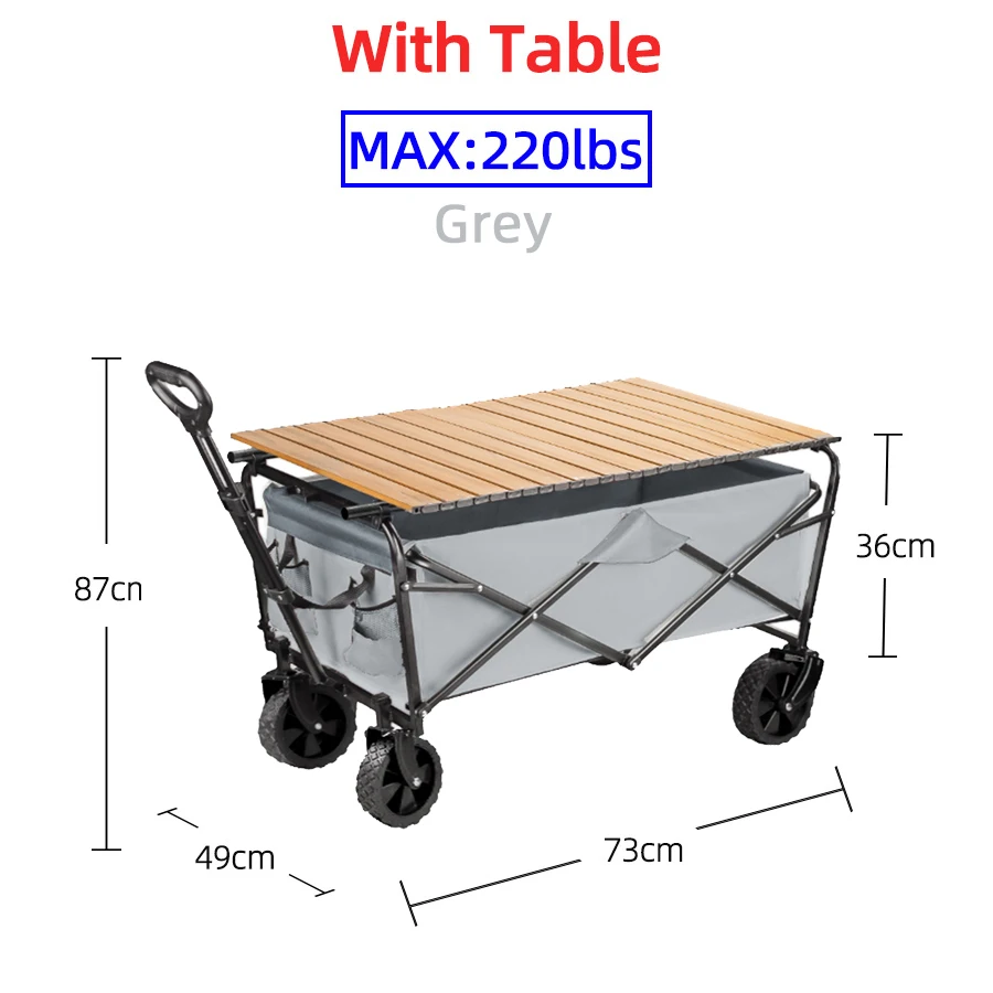 Heavy Duty Large Capacity Folding Beach Wagon Outdoor Foldable Wagon For Camp... - Image 11